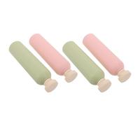 VICASKY 4pezzi Bottiglie Vuote da Viaggio in Plastica Pe Ricaricabili con Tappo Scatto per Shampoo Bagnoschiuma Gel Doccia Confezione Rosa per Viaggio e Uso Doccia