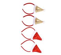 VICASKY 4pezzi Cerca Natalizio Fascia per Capelli Cercchio per Capelli Natalizio Copricapo Decorazione per Feste di Natale Cosplay Spettacoli