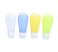 VICASKY 4pezzi Flaconi in Silicone Portatili Pratico Foro Rotondo Per Cosmetici Shampoo Bagnoschiuma e Lozioni Per Viaggio Vacanze e Campeggio Contenitori Resistenti e Ricaricabili Per Ero