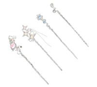 VICASKY 4pezzi Forcine Forma di Stella e Celeste in Metallo Nappe Delicate per Chignon Stile Cinese Tradizionale Accessori per Capelli Retrò per Donne e Ragazze Adatte Vari Abiti