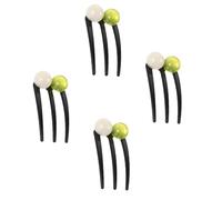 VICASKY 4pezzi Forcine per Capelli Cinesi Forma di Perline Pz Pettine Tre Punte Antiscivolo per Creazione Chignon Stile Cinese Vintage per Capelli Lunghi e Spessi