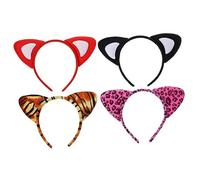VICASKY 4pezzi Orecchie Leopardo Cerchietto Capelli Accessori Cosplay Per Ragazzo Ragazza Ragazza Copricapo Feste Moda Design Classico Morbido Regalo Per Ragazze