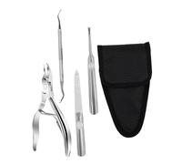 VICASKY 4pezzi Strumenti Per Unghie Inox Tagliaunghie Trimmer Per Cuticole Organizer Per Manicure e Pedicure Casa o Salone