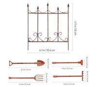 VICASKY 5 pezzi Attrezzi Giardino Miniatura in Mini Pala e Rastrello Decorativi per Casa delle Bambole Giardinaggio in Miniatura Accessori per Micro Paesaggi e Scenografie DIY