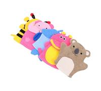 VICASKY 5 pezzi carino pezzi di biancheria da bagno morbido morbido peeling guanti di alta qualità per il lavaggio di giovani ragazze con motivi animali come ape