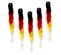 VICASKY 5 pezzi di trecce colorate per parrucche finte extension per capelli intrecciati colorati verdi intrecciati estensioni bordeaux tessitura ad alta temperatura fibra chimica yaka seta