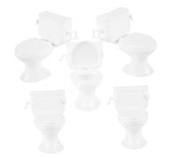 VICASKY 5 Pezzi In Miniatura Doll House Toilette Reale Bagno Scena Accessori Plastica Per Le Decorazioni Della Casa Delle Bambole
