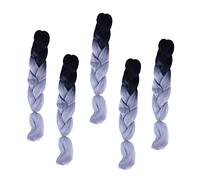 VICASKY 5 pezzi parrucca treccia capelli treccia treccia treccia parrucca capelli treccia decorazione capelli alta temperatura fibra chimica yaka seta nera