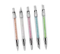 VICASKY 5 pezzi Penne Nail Art in Silicone con Doppia Punta e Manico Decorato Strumento per Intaglio e Decorazione Unghie Kit Gel per Disegni Fini e Incisioni Manicure Professionale e