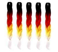 VICASKY 5 Pezzi Per Parrucche Colorate Colore Estensioni Intrecciare i Colorato Tessere Nero Sintetico Seta Di Yaka in Fibra Chimica Ad Alta Temperatura