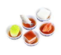 VICASKY 5 pezzi, semplice modello alimentare in miniatura, giocattolo da cucina finto per decorazioni alimentari, accessori per case delle bambole, cibo in miniatura, mini decorazione da cucina in PVC