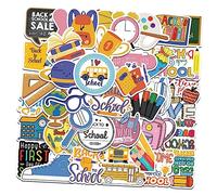 VICASKY 50 Pezzi Saluto Adesivi Posteriore Adesivi Decorativi Benvenuto Ornamento PVC Matte Film Stampa Classe Tema Adesivi
