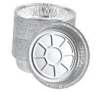 VICASKY 50 pezzi Teglie Rotonde in Alluminio per Forno e Friggitrice ad Aria Vaschette Usa e Getta per Barbecue e Torte Contenitori Resistenti e Impilabili per Cucina e Conservazione