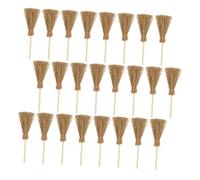VICASKY 50pcs Mini Scopa In Legno Miniatura Scopa Per La Decorazione Della Casa Doll Ornamenti In Legno Colorato Per I Micro Paesaggi Per Progetti E Giardini In Miniatura