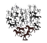 VICASKY 52 pezzi figure umane cavaliere e modello per scene medievali per tavolo di sabbia, giardini in miniatura e giochi di ruolo, materiale sicuro inodore per adulti