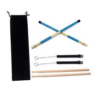VICASKY 5a Maple Drum Sticks Con Bacchette e Pennelli Per Batteria Accessori Per Jazz e Musica Acustica Include Borsa Portatile Nero Blu