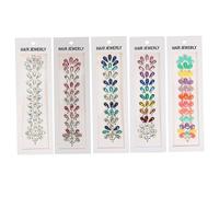 VICASKY 5fogli Gioielli Per Viso Adesivi Glitter Per Feste Di Halloween Rave Music Festival Accessori Fai Da Te Face Art Sicuri e Salubri