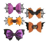 VICASKY 5pcs fermagli per capelli di Halloween per ragazze colorati fiocchi fermagli per capelli festivi per bambini e giovani ragazze per feste di Halloween e