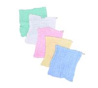 VICASKY 5pezzi Asciugamani Quadrati in Garza Di Cotone Sei Strati Per Ragazza Asciugamano Per Viso in Cotone Design Bianco Rosa Blu