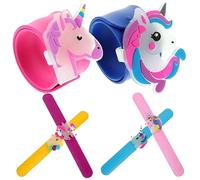 VICASKY 6 braccialetti decorativi a percussione luminosi, per feste, braccialetti con unicorno, con motivo cartoni animati, gel di silice