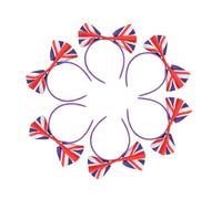VICASKY 6 fasce per capelli con fiocco Union Jack, bandiera britannica, fiocco, fascia per la testa, per eventi sportivi, celebrazioni, accessori per capelli per feste