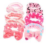 VICASKY 6 fasce per lavare il viso in morbido pile rosso corallo con design elegante per la della pelle e il trucco per spa e quotidiana