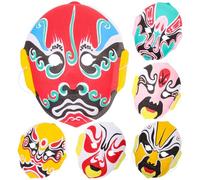 VICASKY 6 Maschere Tradizionali Cinesi Floccate per Festa e Cosplay, Maschere da Opera del Sichuan Decorazione Portatile per Spettacoli e Balli in Maschera, Accessori Stile Stile Casuale