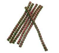 VICASKY 6 pezzi accessori per casa delle fate paillette rete bordo foglie piante tinsel piccoli gnocchi dolce portachiavi cerchio chiusure pluviometro decorazione decorazione giardino doppio verde
