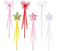 VICASKY 6 Pezzi Bacchette per Ragazze Bacchette delle Fate con Farfalle per Feste e Cosplay Accessori Adorabili per Compleanni e Giochi Ruolo