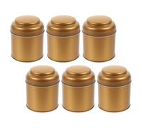 VICASKY 6 Pezzi Barattolo per tè in Latta Coperchio Ermetico Contenitore per la Conservazione di Foglie di tè Chicchi di caffè e Snack Barattolo in Metallo Resistente per Cucina Bar e