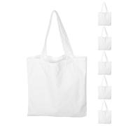 VICASKY 6 Pezzi Borsa di Tela Bianca Riutilizzabile per Spesa con Design Spazioso per Pittura e Progetti Artistici, Resistente uno Stile di Vita Sostenibile