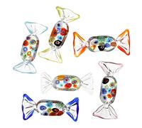 VICASKY 6 Pezzi Caramelle Di Ornamenti Di Statuine in Di Murano Arredamento Della Libreria Ornamento Murano D'epoca Di Dolci Bicchiere Bambino Tavola Nuziale Stile Giapponese