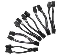 VICASKY 6 Pezzi Cavo Adattatore Alimentazione Gpu Doppio 6 Pin a 8 Pin in Rame e Nailon Nero Trasmissione ad Alta Efficienza e Design Compatto per Schede Grafiche e Computer
