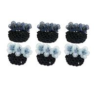 VICASKY 6 Pezzi Hair Bun Cover With Flower Decoration Elegant Hairnets For Women Stylish Mesh Snood For Secure Chignon Hairstyles Work And Professional Outfits