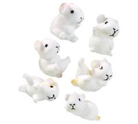 VICASKY 6 Pezzi Micro Paesaggio Porcellini D’India in Resina Statuette Mini Cavia Decorativa per Giardino Casa delle Bambole e Scrivania Modelli Animali Artigianali Resistenti e Facili