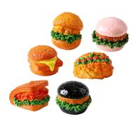 VICASKY 6 Pezzi Mini Hamburger Decorativi in Resina Realistica Sculture di Cibo Finto per Casa delle Bambole Accessori di Scena per Miniature Fai da Te Decorazione per Ambienti in