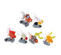VICASKY 6 pezzi modello di pesci ornamentali per bambini, mini giocattoli per pesci rossi, piccoli pesci d'acquario artificiali, statua di pesci d'acquario adorabile decorazione di pesci - PVC
