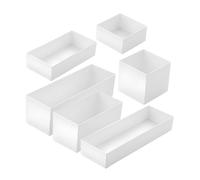 VICASKY 6 pezzi Organizer Cassetto Posate in Plastica Resistente PP Salva Spazio Cucina con Design Impilabile e Antiscivolo Porta Utensili per Forchette Coltelli e Bacchette Bianco