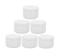 VICASKY 6 pezzi per aromaterapia, confezione da 6 candelabri con coperchio, barattoli per candele fai da te, oli essenziali, per la produzione di candele, barattoli vuoti in alluminio bianco