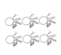 VICASKY 6 Pezzi Portachiavi Marathon in Lega di Zinco Argento Design Ispirato Runner per Identificazione Facile e Sicura, come Idee Regalo per Amanti della Corsa e Party Favor