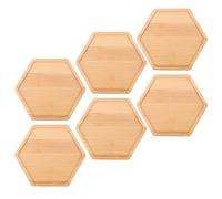 VICASKY 6 Pezzi Sottobicchieri Esagonali in bambù per Vasi da Fioriera Sottovasi per Piante da Interno Vaschette Antigoccia Decorative per Bonsai e Piante Base Protettiva per Tavoli