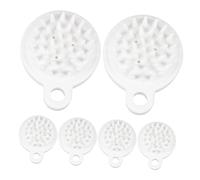 VICASKY 6 pezzi Spazzola Massaggiante Capelluto Bianco Elegante per Shampoo e Pulizia Profonda Massaggiatore Stress Testa per Tutti i Tipi di Capelli Design Moderno e Facile da Mantenere