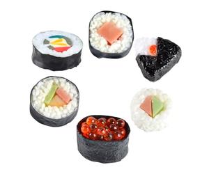 VICASKY 6 pezzi Sushi Artificiale Realistico Riproduzione di Riso e Involtini di Sushi Giapponese per Decorazione Negozio e Foto Leggero e Dettagliato