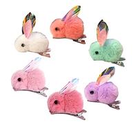 VICASKY 6 pezzi velo da neve coniglio fermaglio per capelli per bambine volpe coniglio fiocchi per capelli per ragazze fermagli per capelli per ragazze animali zampe Axolotl treccia filo di neve