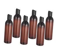 VICASKY 6pcs Bottiglie Vuote Contenitore Cosmetico Per Shampoo E Lozione Con Chiusura A Pressione Bottiglia Marrone Con Coperchio Nero Per Viaggi