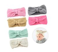 VICASKY 6pcs Uncinetto Turbante Fasce Dei Capelli Per Ragazze Con Fiocco Caldo Spessore Fatti A Mano Involucri Vari Colori Per