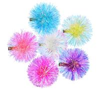 VICASKY 6pezzi Fermagli per Capelli Pompon Piccoli Strisce di Lamina Morbide Accessori per Capelli Decorazioni per Feste Regali Dolci per Amiche e Familiari