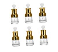 VICASKY 6pezzi Flaconi Contagocce Trasparenti per Oli Essenziali Dispenser in Vetro Ricaricabile Chiusura Ermetica per Aromaterapia Profumati