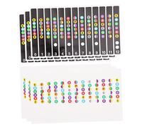 VICASKY 6pezzi Tappetini Adesivi per Tastiera Chitarra in Pvc Note Musicali Chiare per Allenamento Facili da Applicare e Rimuovere senza Lasciare Segni