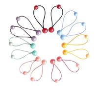 VICASKY 7 Paia Fasce Elastiche Colorate con Palline per Ragazze e Donne Accessori per Acconciature per Compleanni Feste